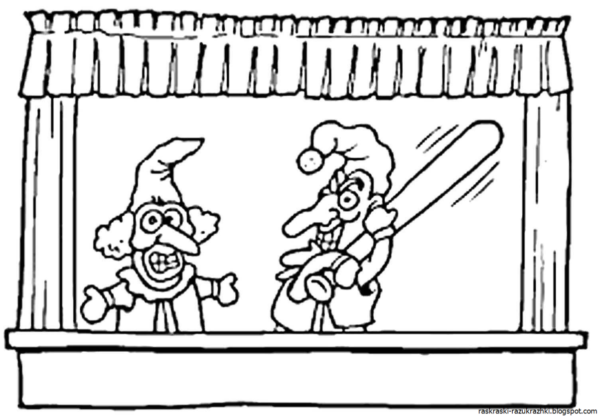 Здание театра раскраска для детей