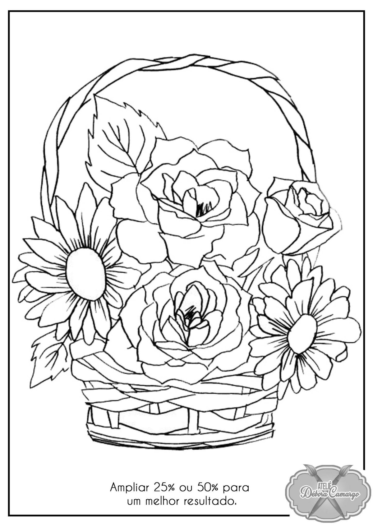 Цветочный натюрморт раскраска