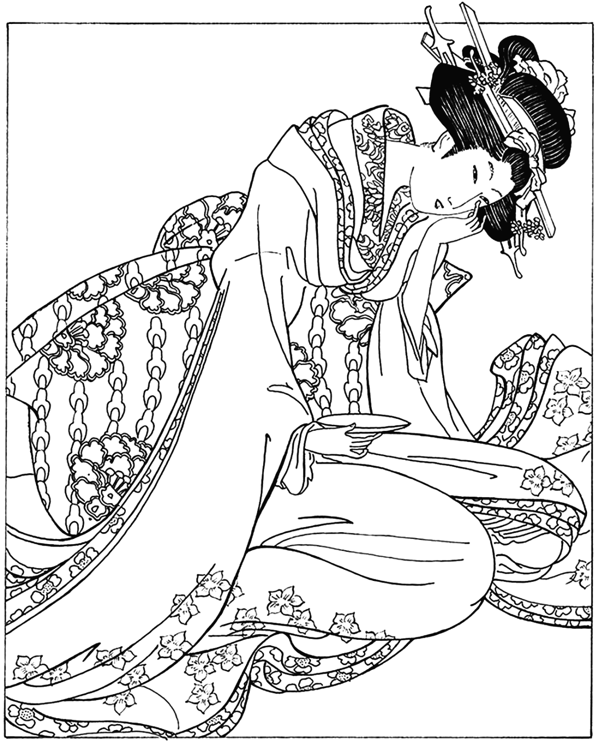 Японский пейзаж раскраска