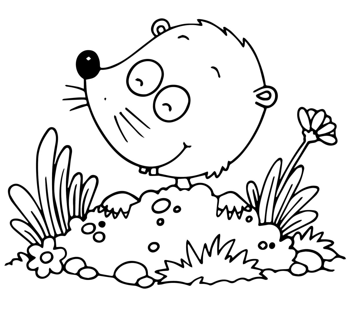Крот для раскрашивания детям