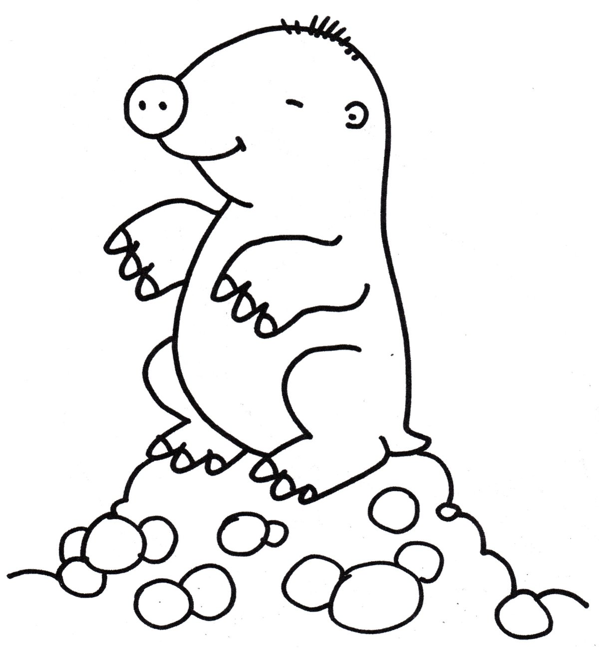 Крот картинка для детей раскраска