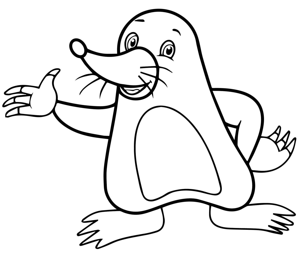 Крот картинка для детей раскраска