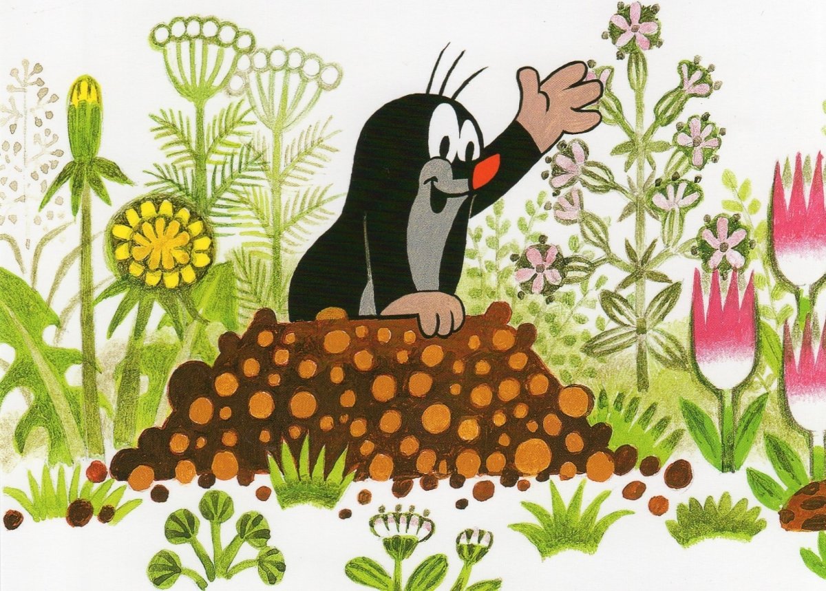 Крот рисунок для детей карандашом