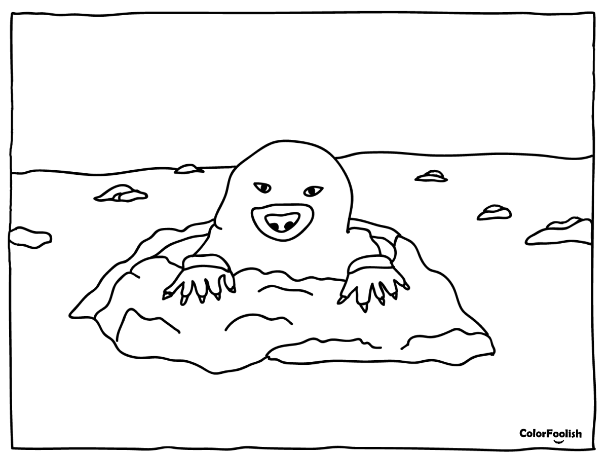 Крот раскраска