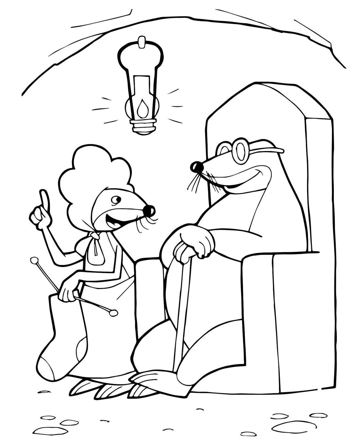 Кротик раскраска для детей