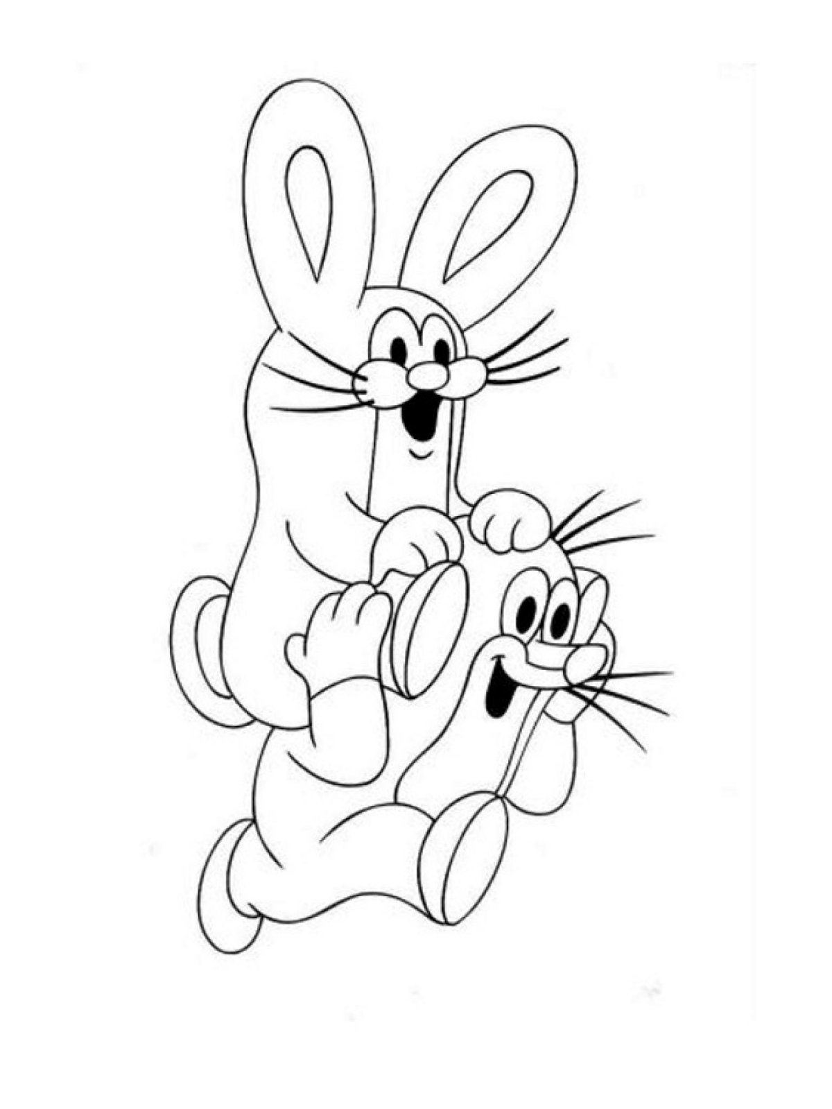Раскраска для малышей Кротик