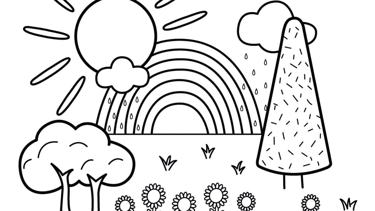 Радуга раскраска для малышей