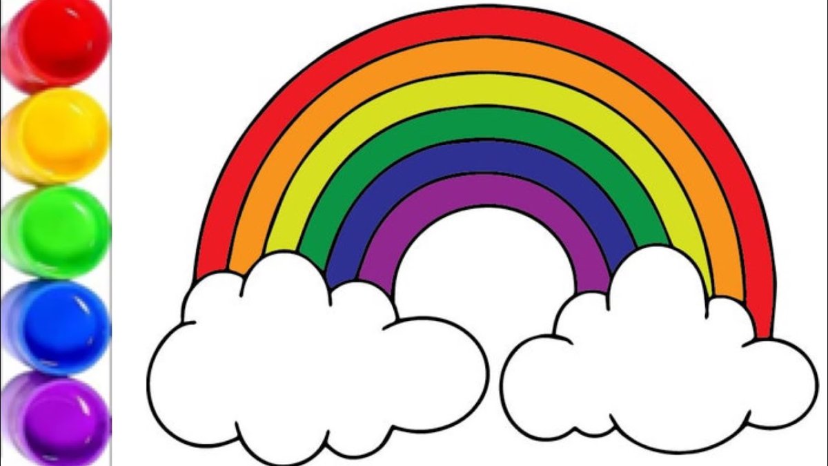Радуга раскраска для малышей
