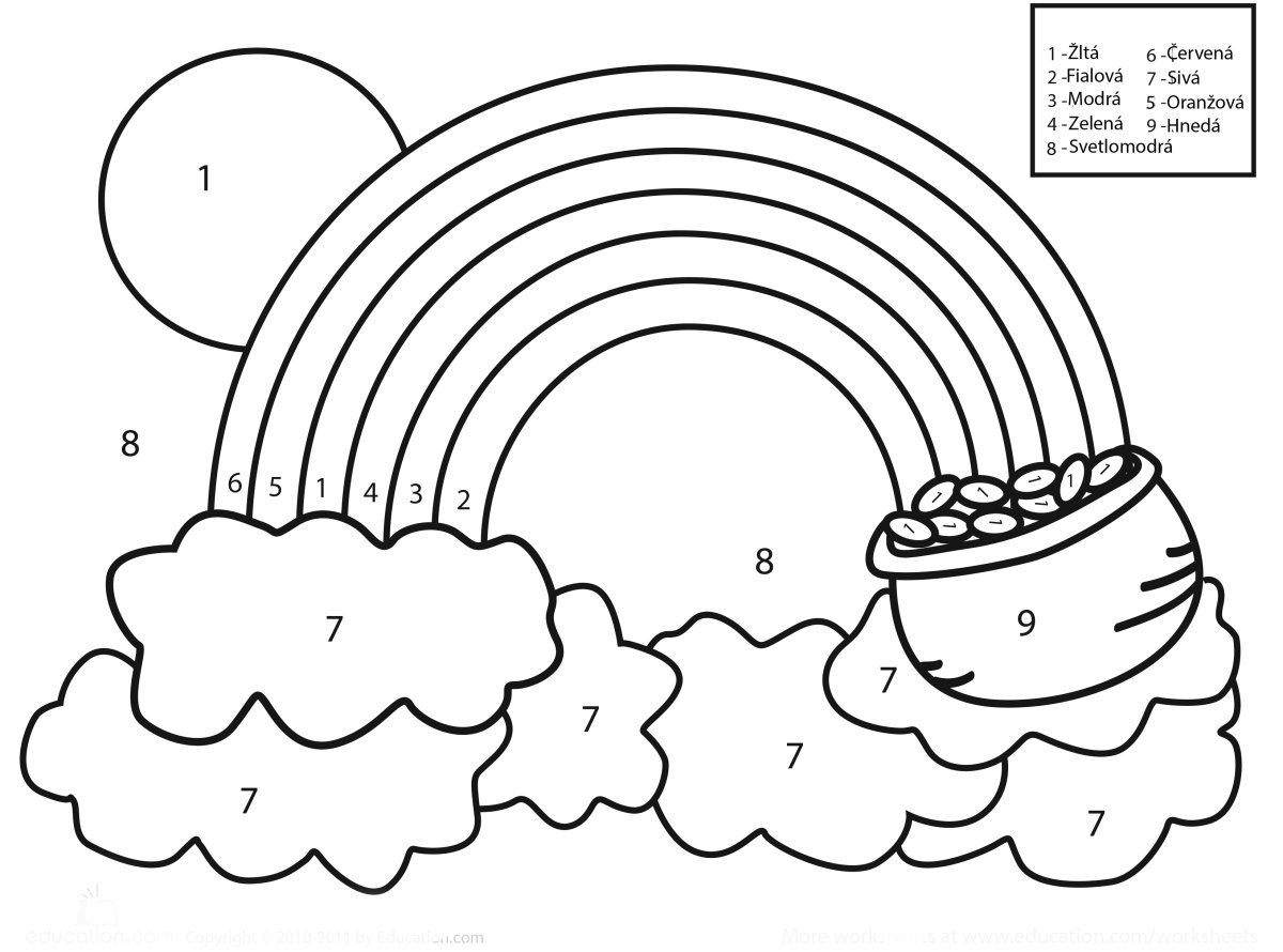 Радуга раскраска для детей цветная