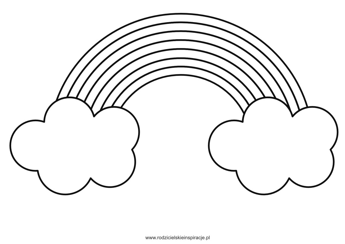 Раскраска облачко с радугой