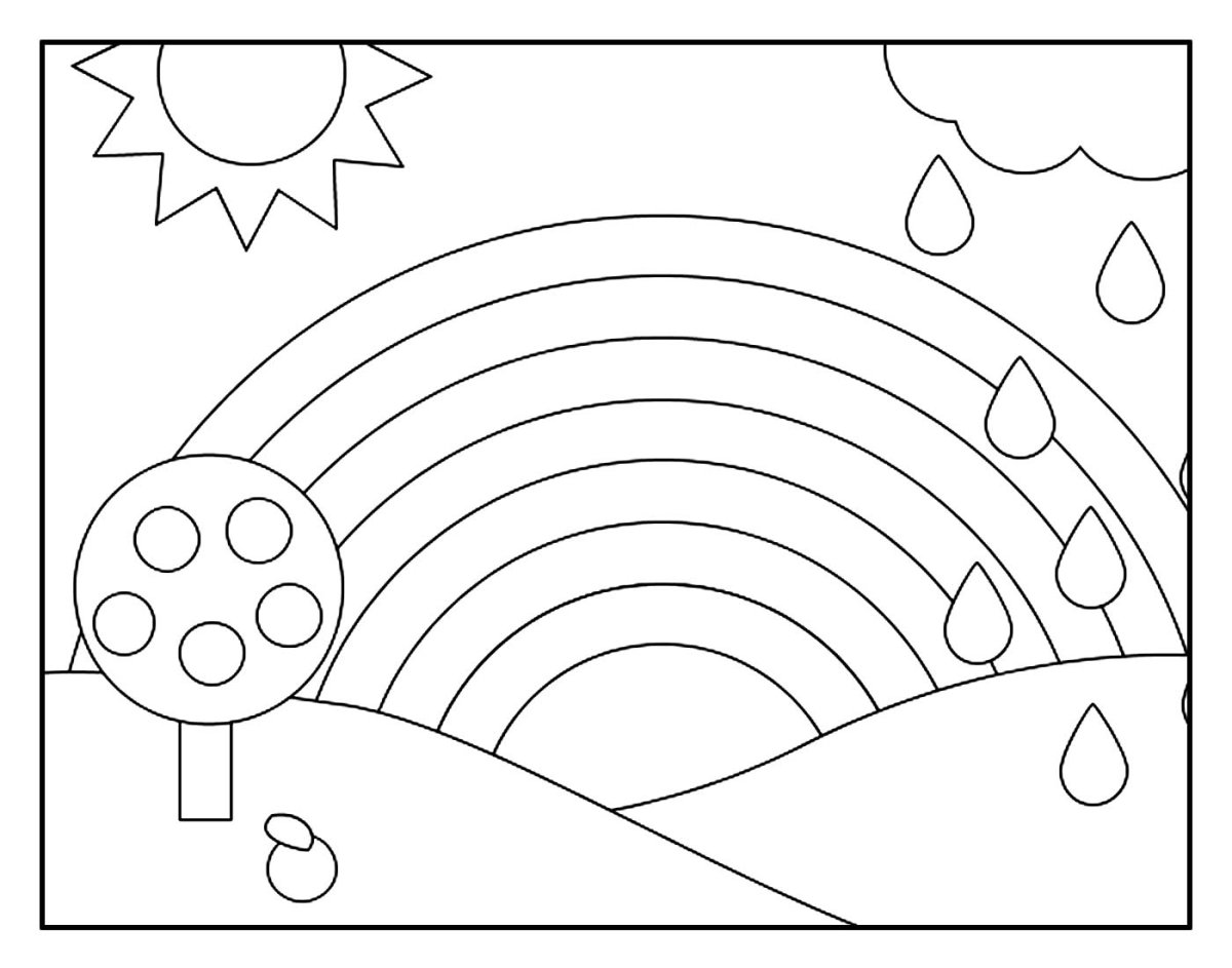 Радуга раскраска для детей