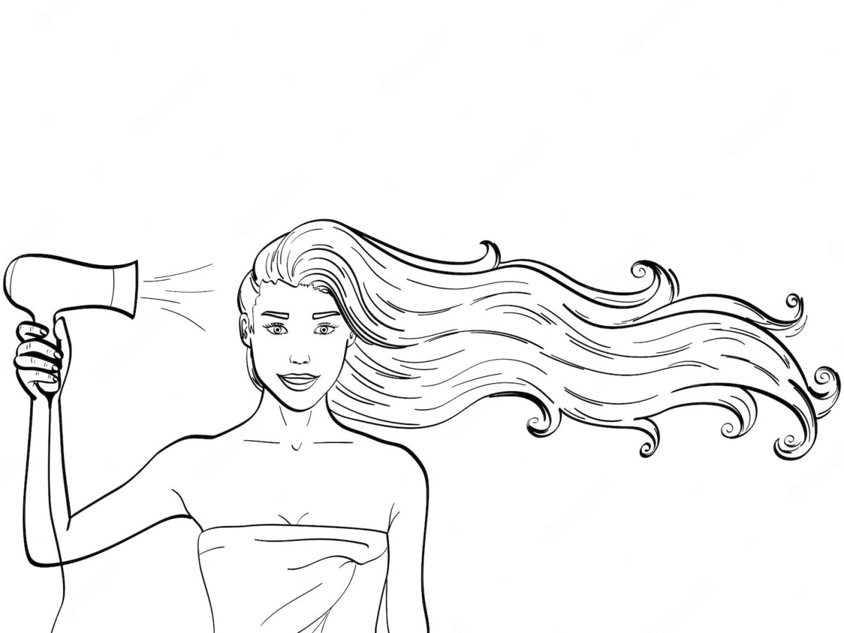 Волосы рисунок раскраска