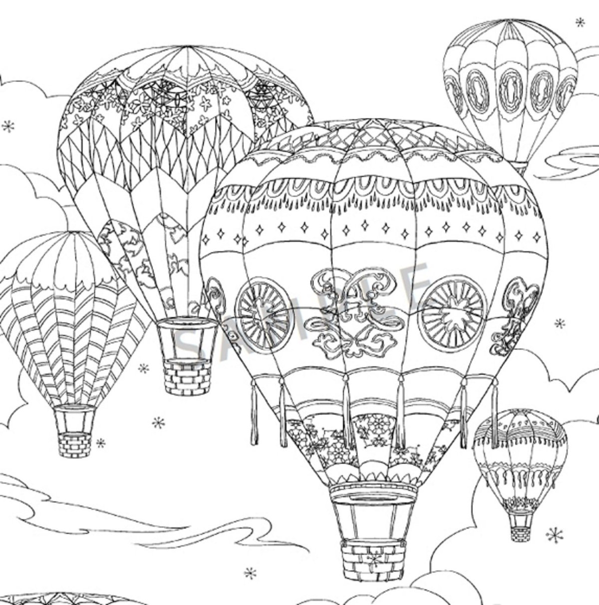 Раскраски антистресс воздушные шары