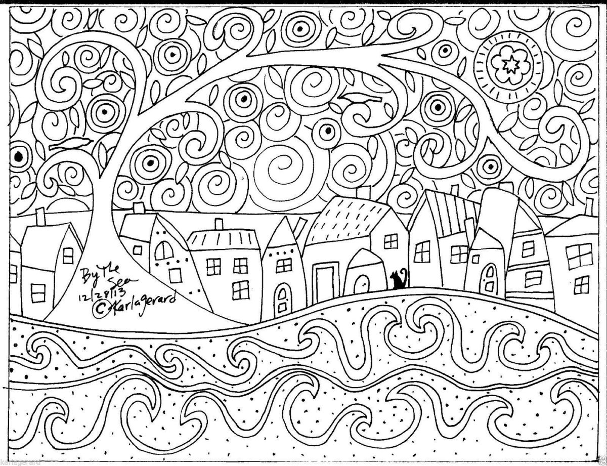 Зимний городской пейзаж раскраска