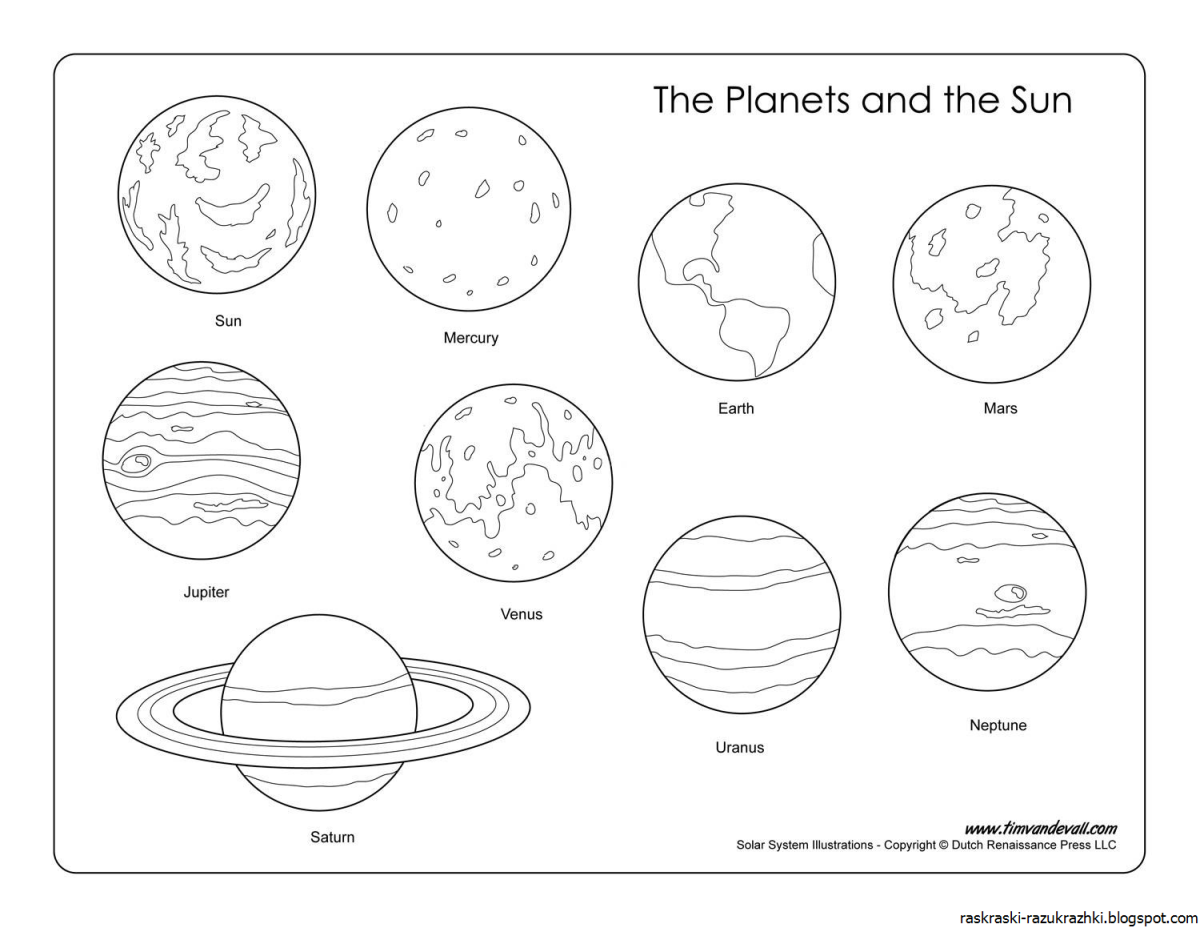 Планеты раскраска для детей