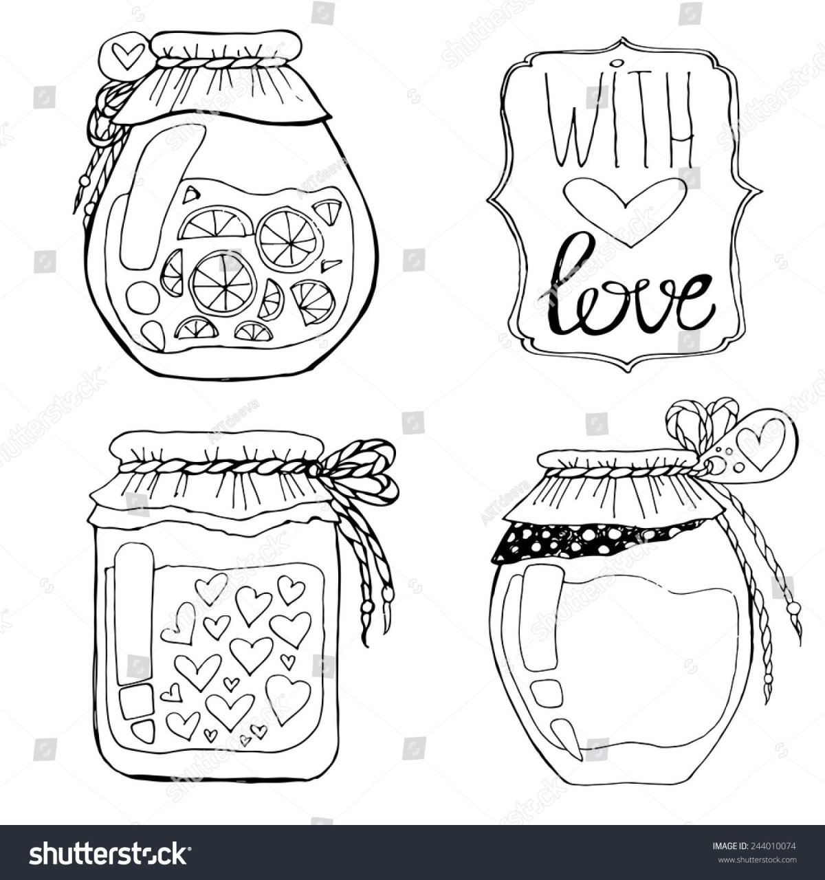 Баночки счастья для раскрашивания