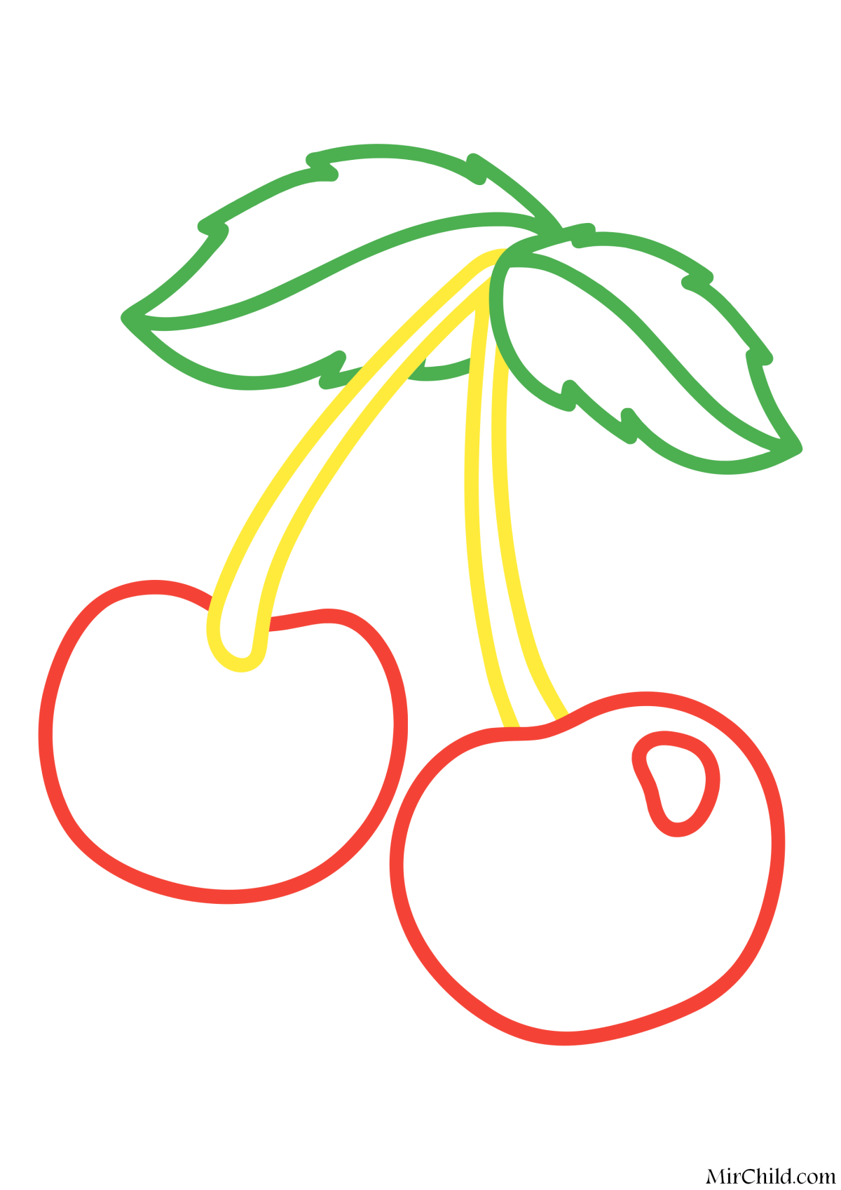 Вишня раскраска для детей