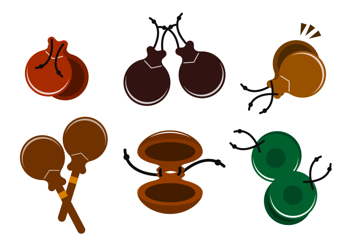 Кастаньеты иллюстрация вектор