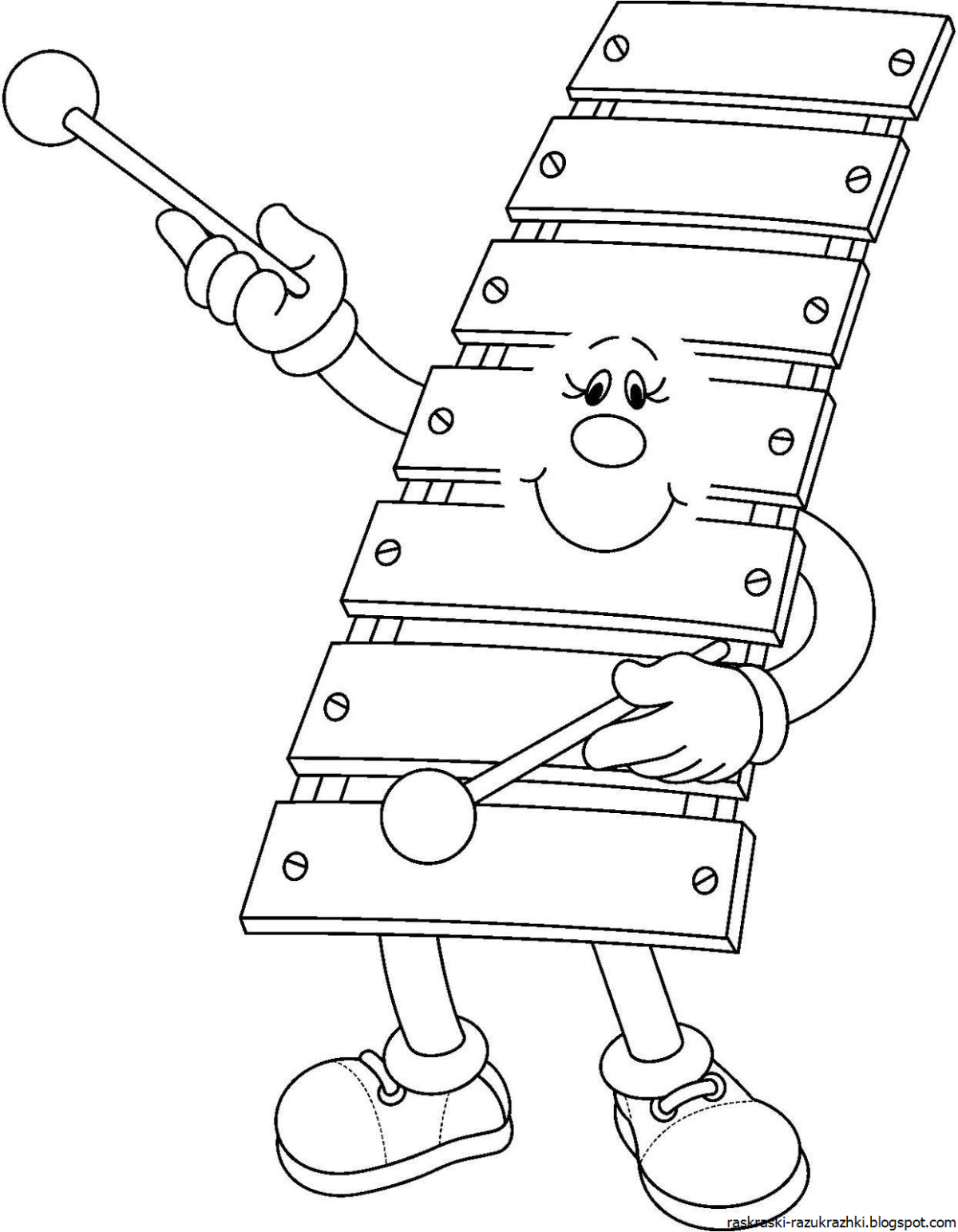 Музыкальные инструменты раскраска