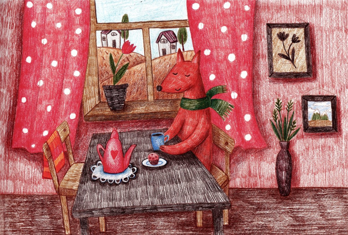 Уютное чаепитие иллюстрации