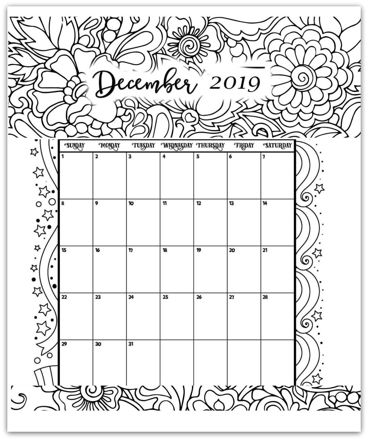 Календарик раскраска