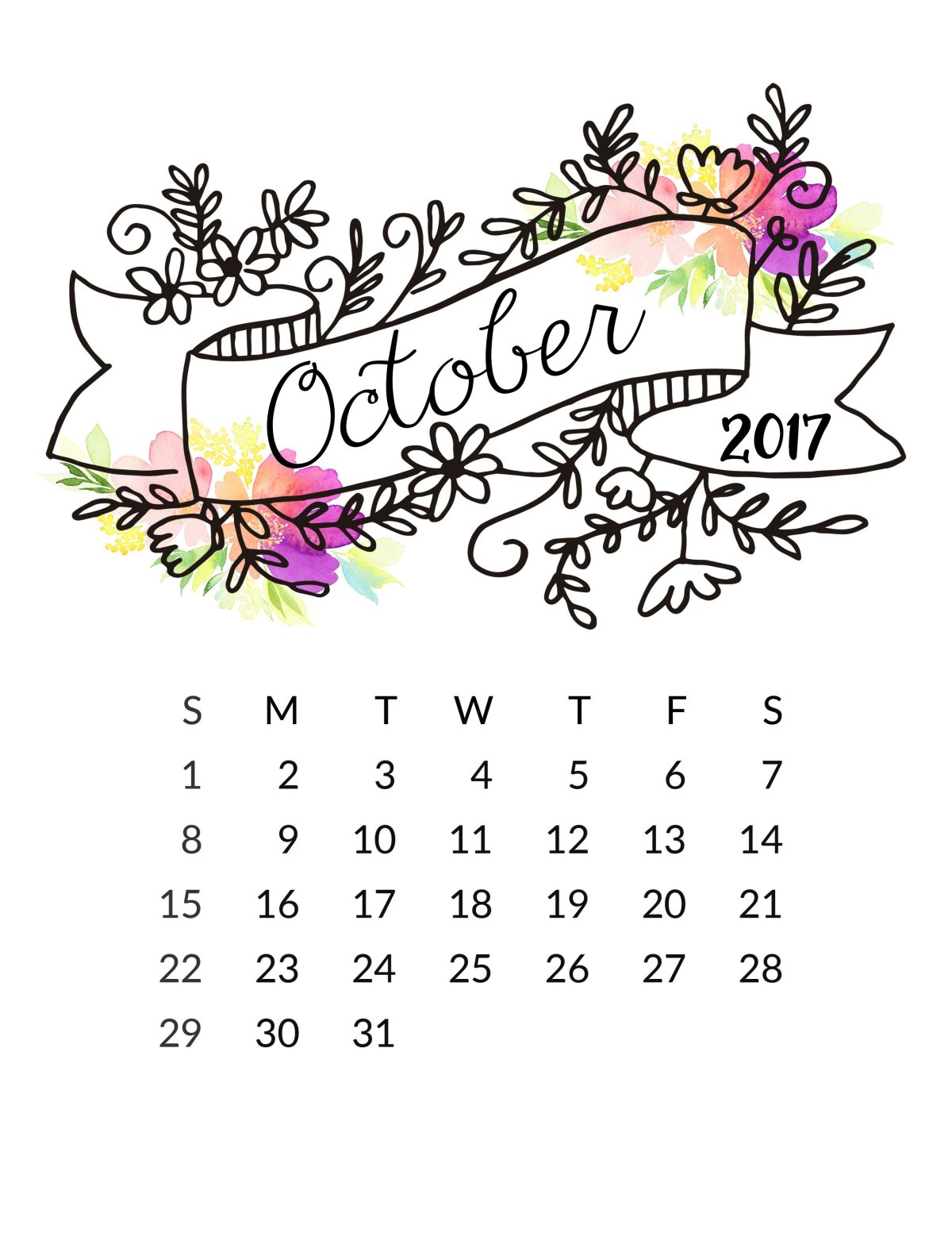 Календарь раскраска