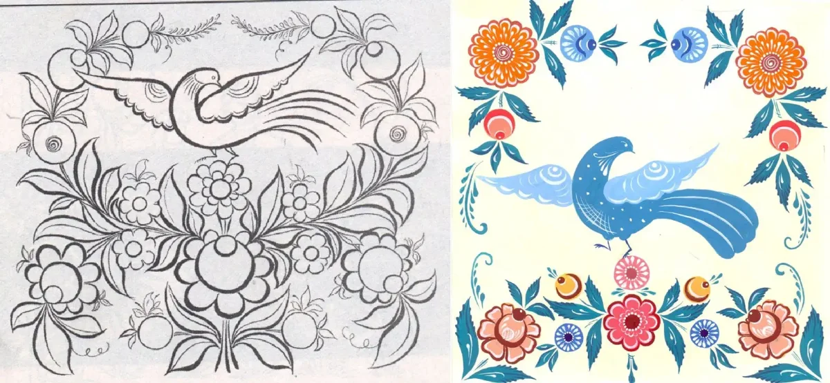 Гжель раскраска