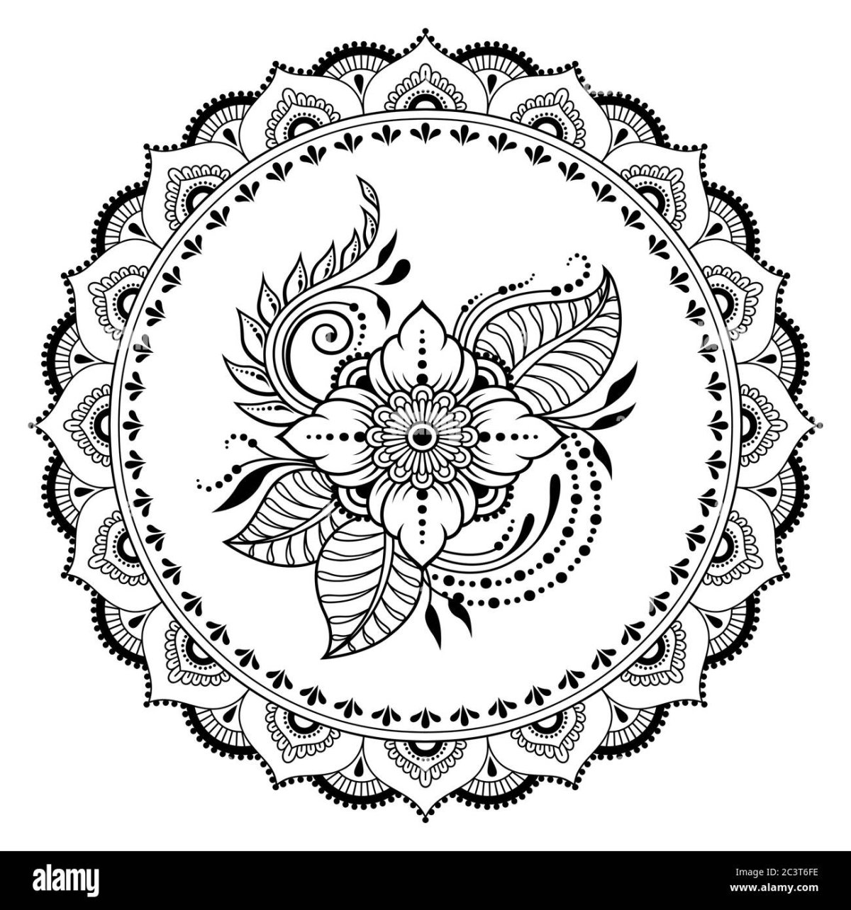 Круговой цветочный орнамент