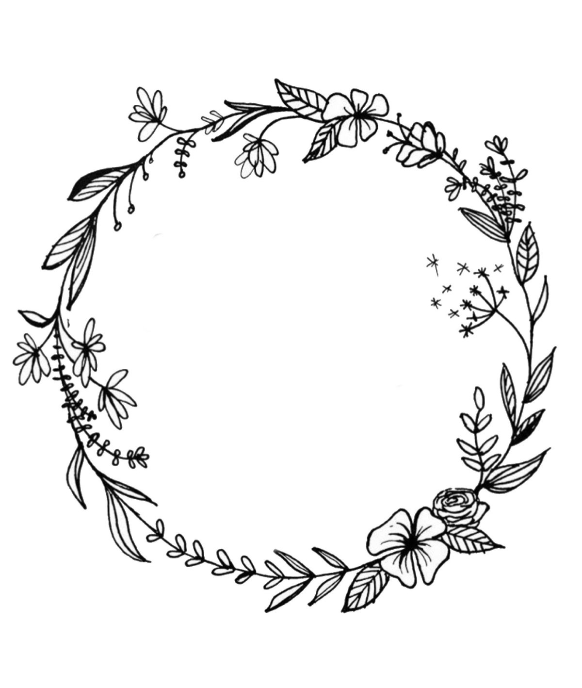 Цветочный орнамент в круге