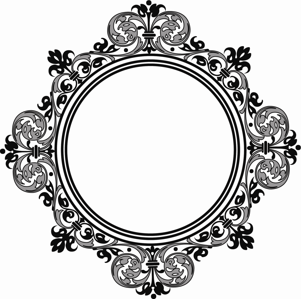 Венок черно белый круглый