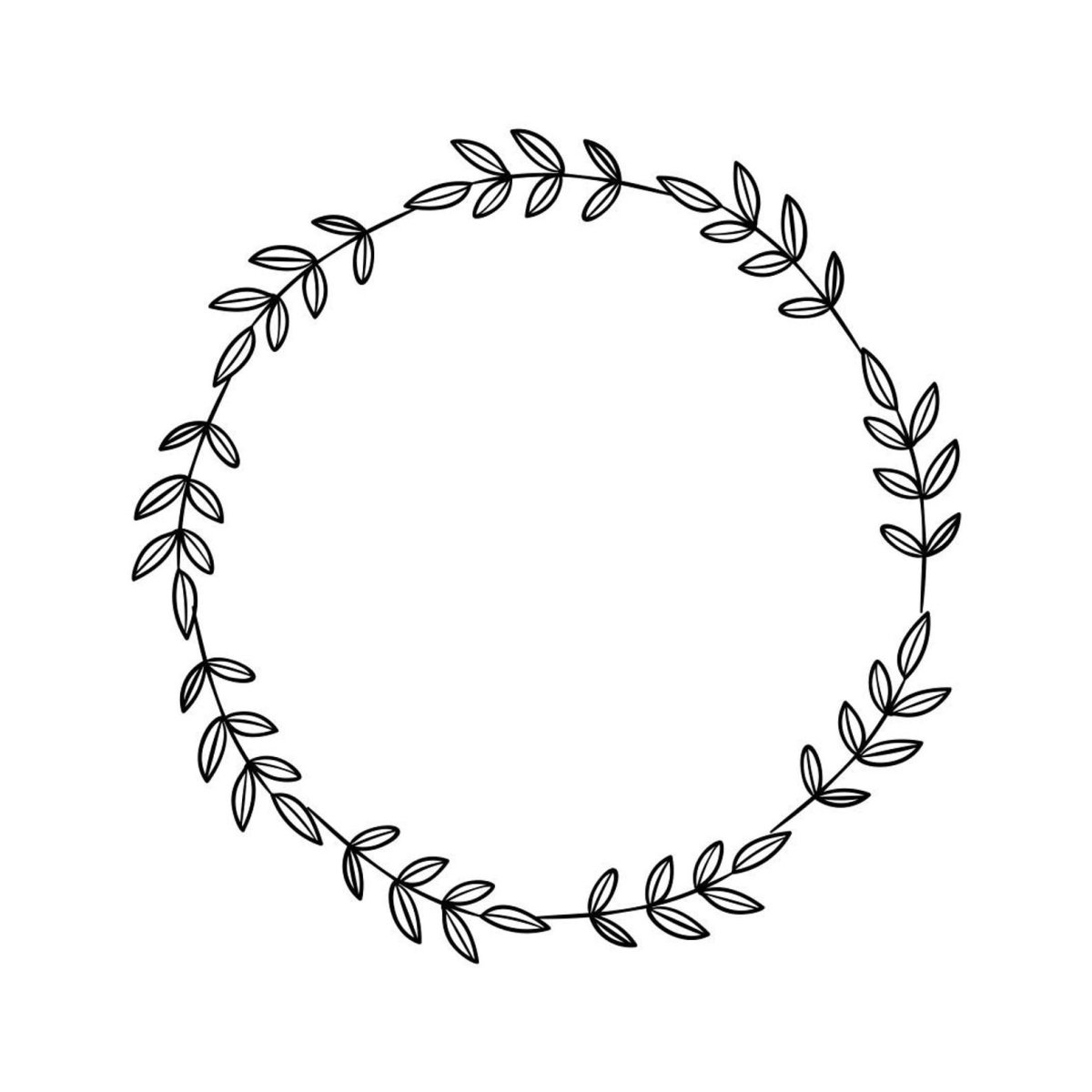 Круглая рамка веточки