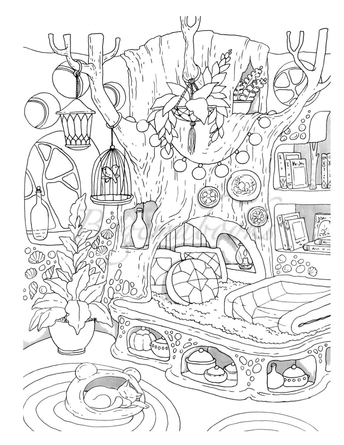 Фантазийные домики раскраски