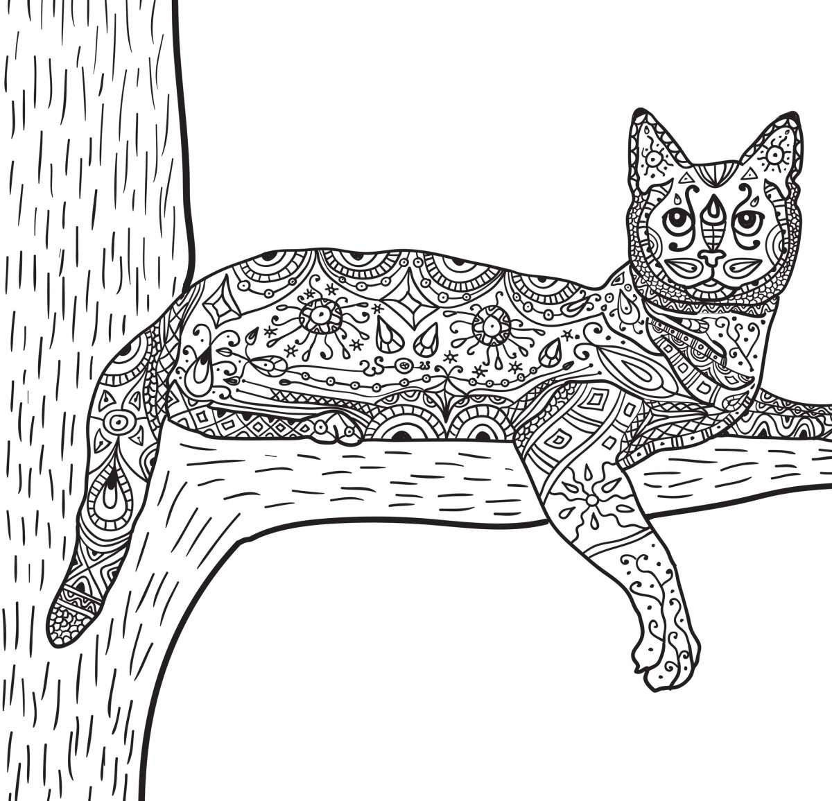 Кошка на окошке раскраска