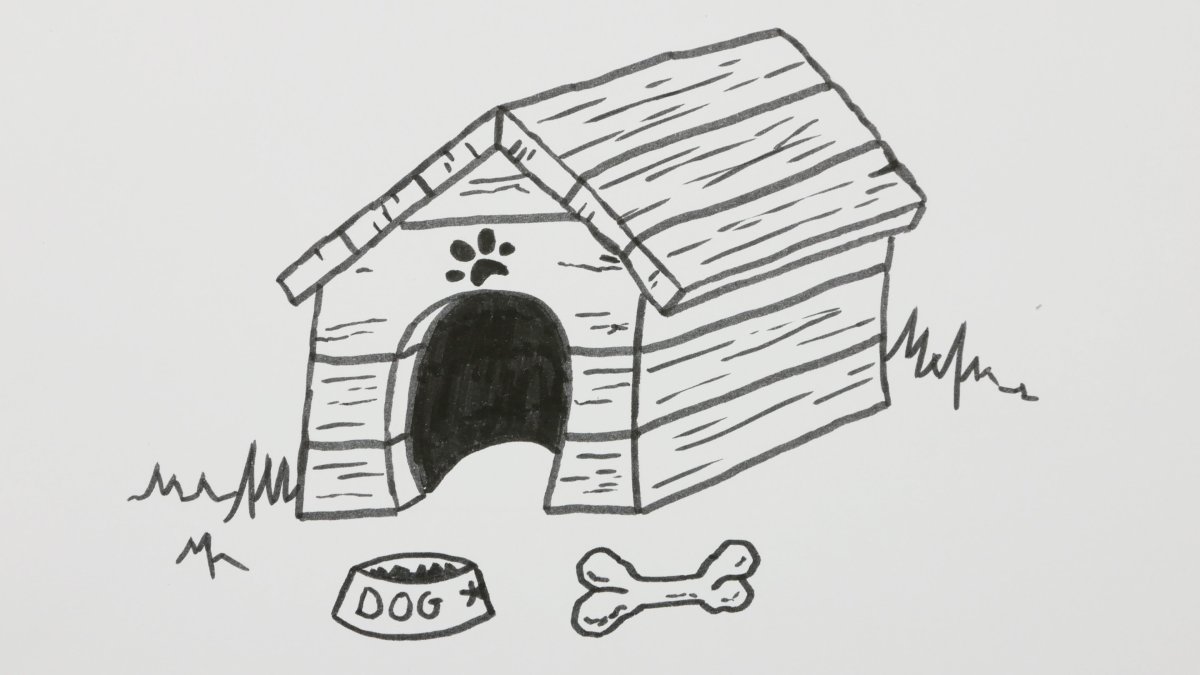 Раскраска будка для собаки для детей