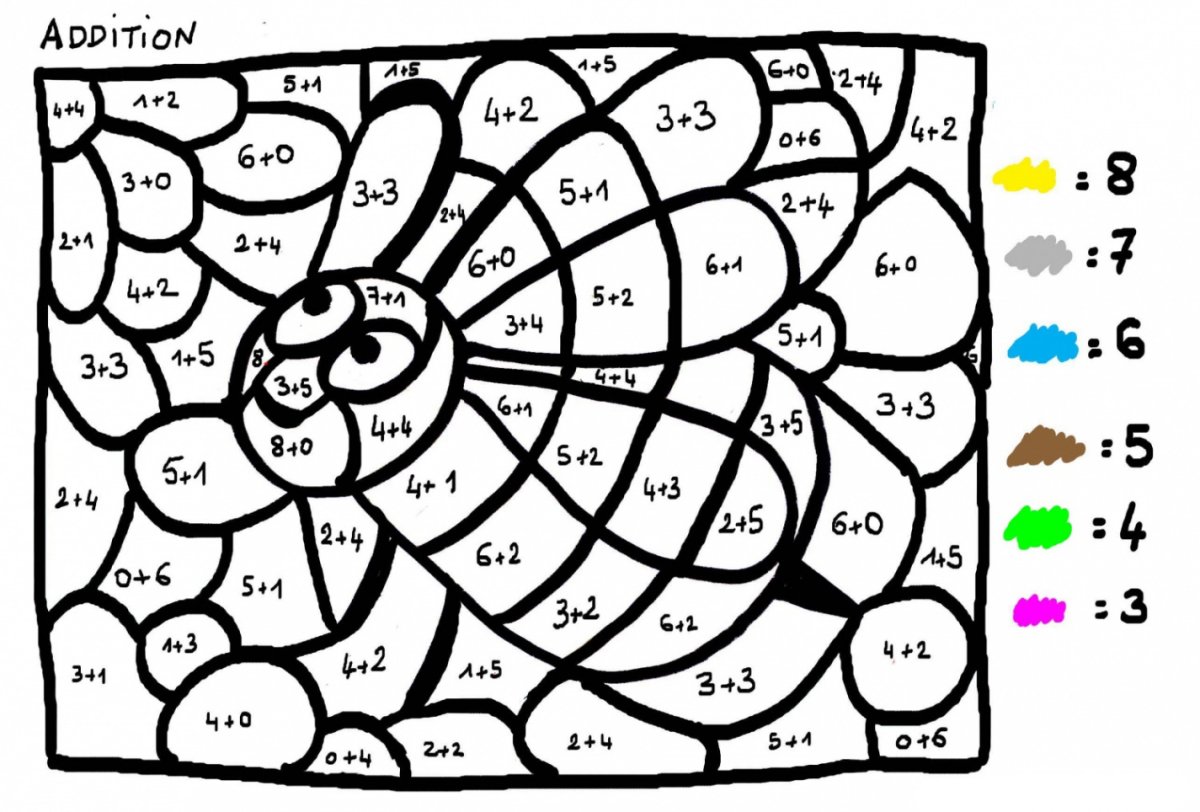 Раскраска по номерам сложные математические
