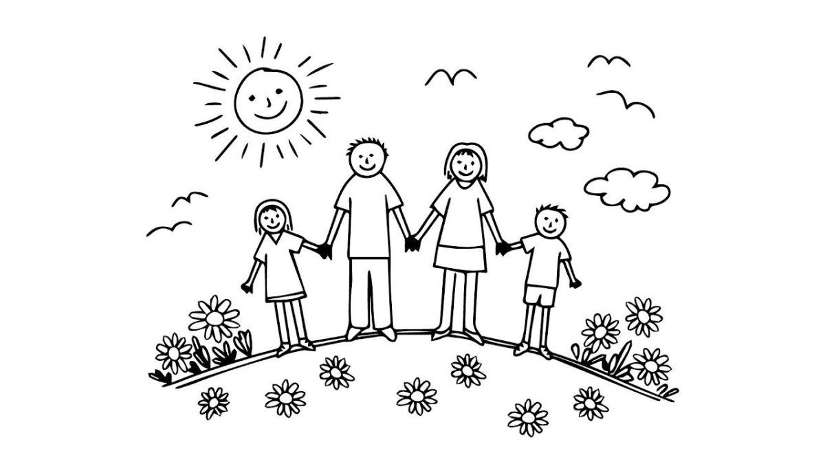 Семья рисунок карандашом