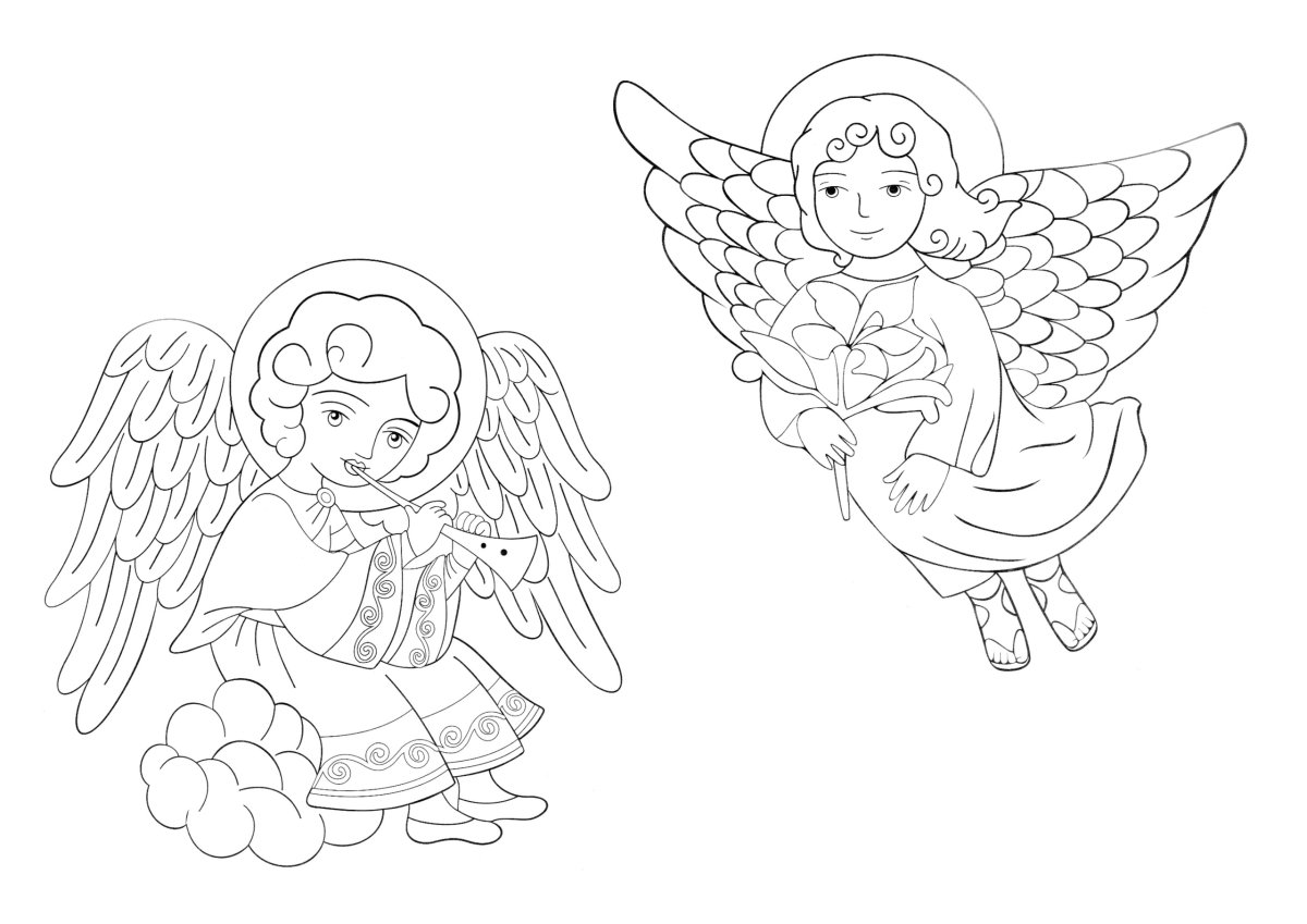 Трафареты для выжигания ангелы