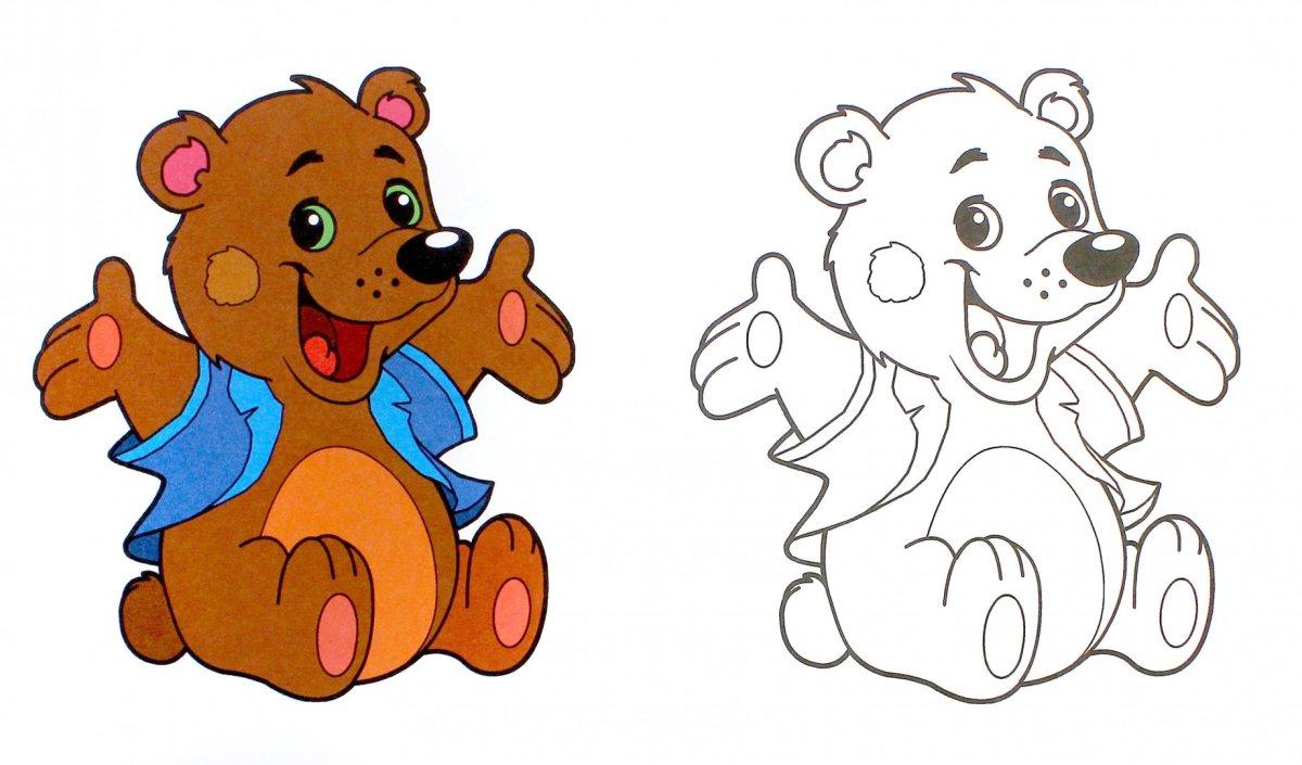 Медведь на дереве раскраска