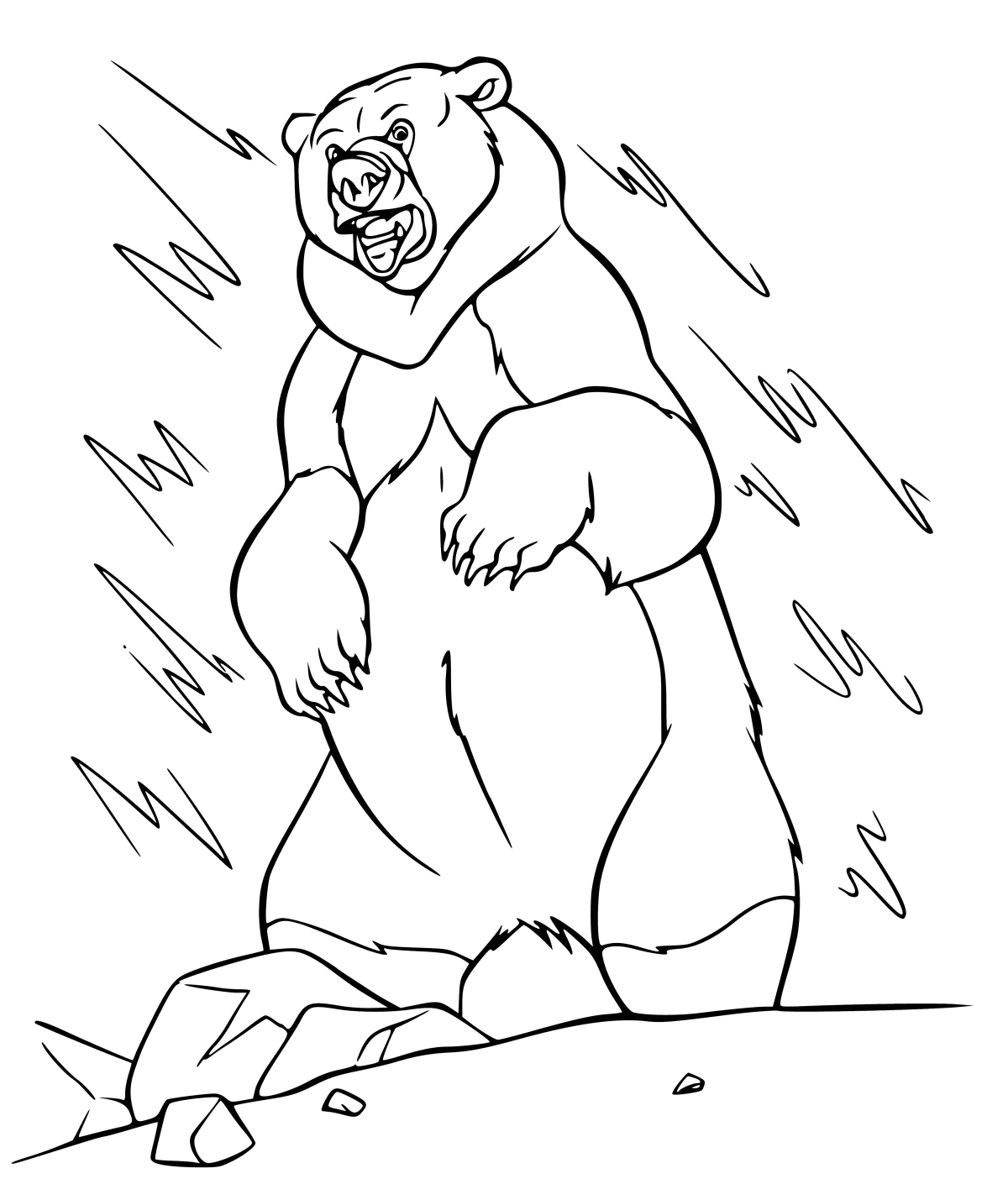 Медведь раскраска мультяшный
