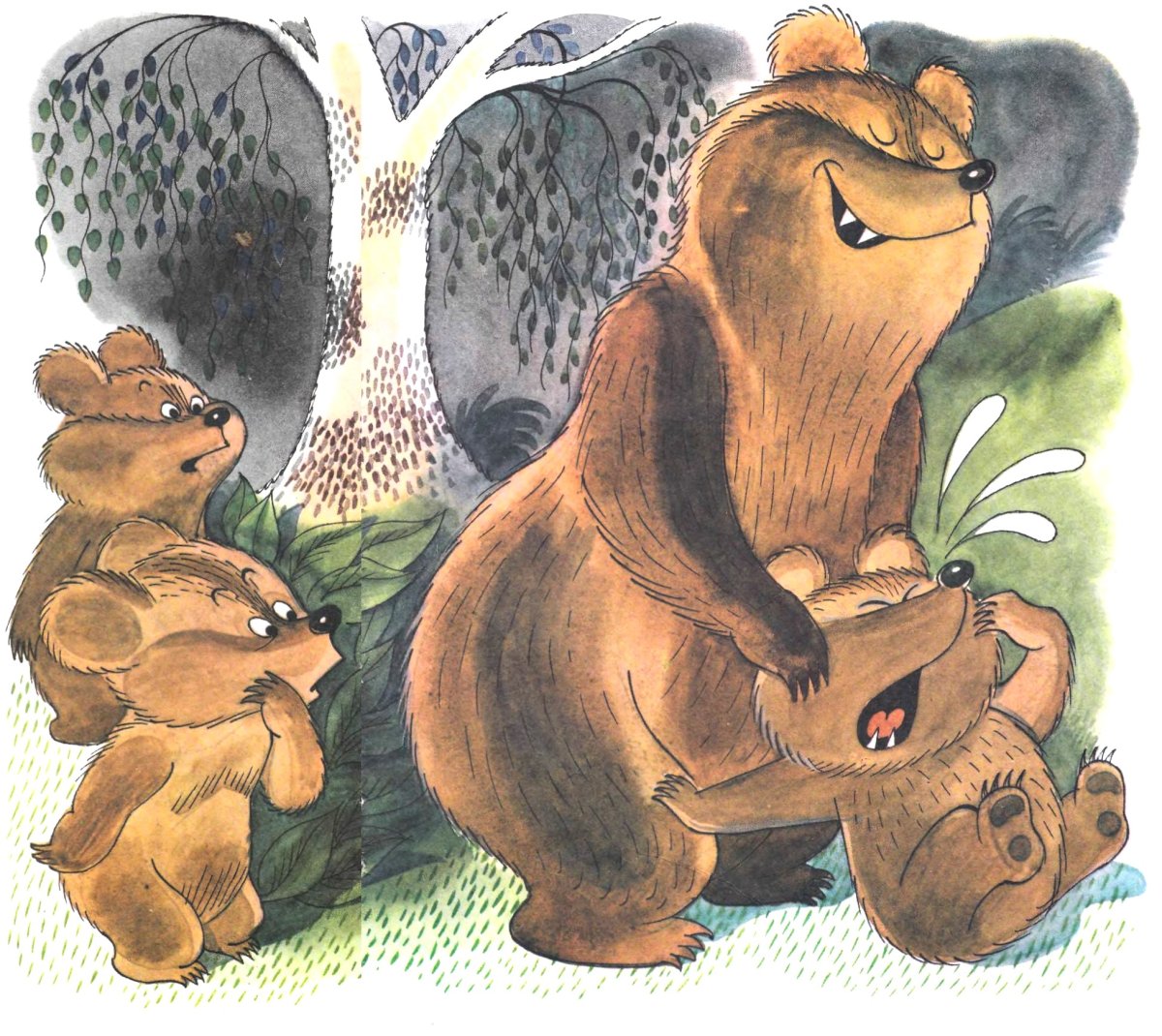 Раскраска медведь в лесу