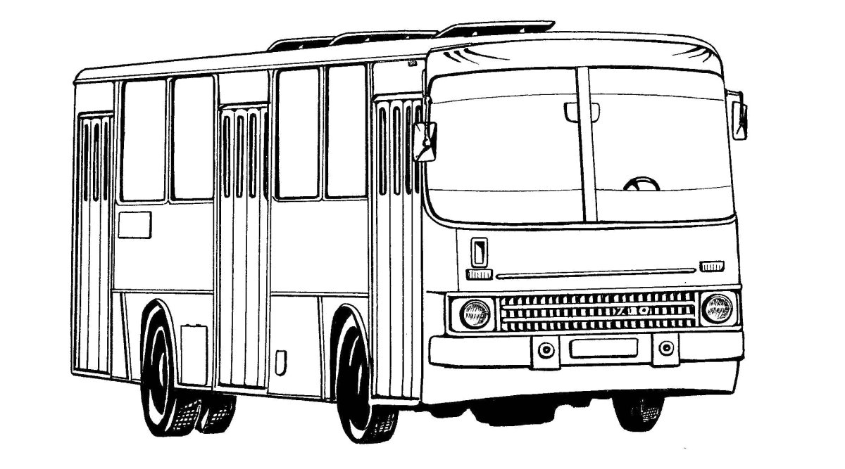 Раскраска автобус ПАЗ 3205