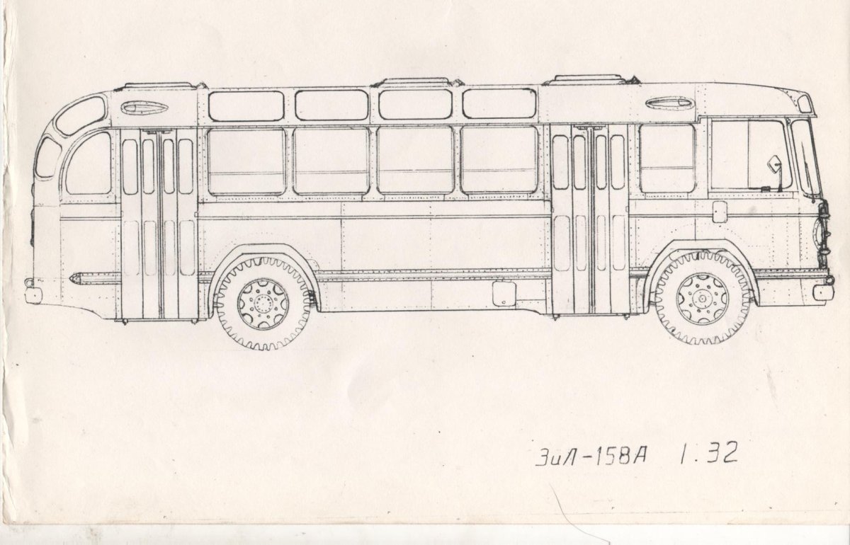 Чертёж автобуса ЛИАЗ 158