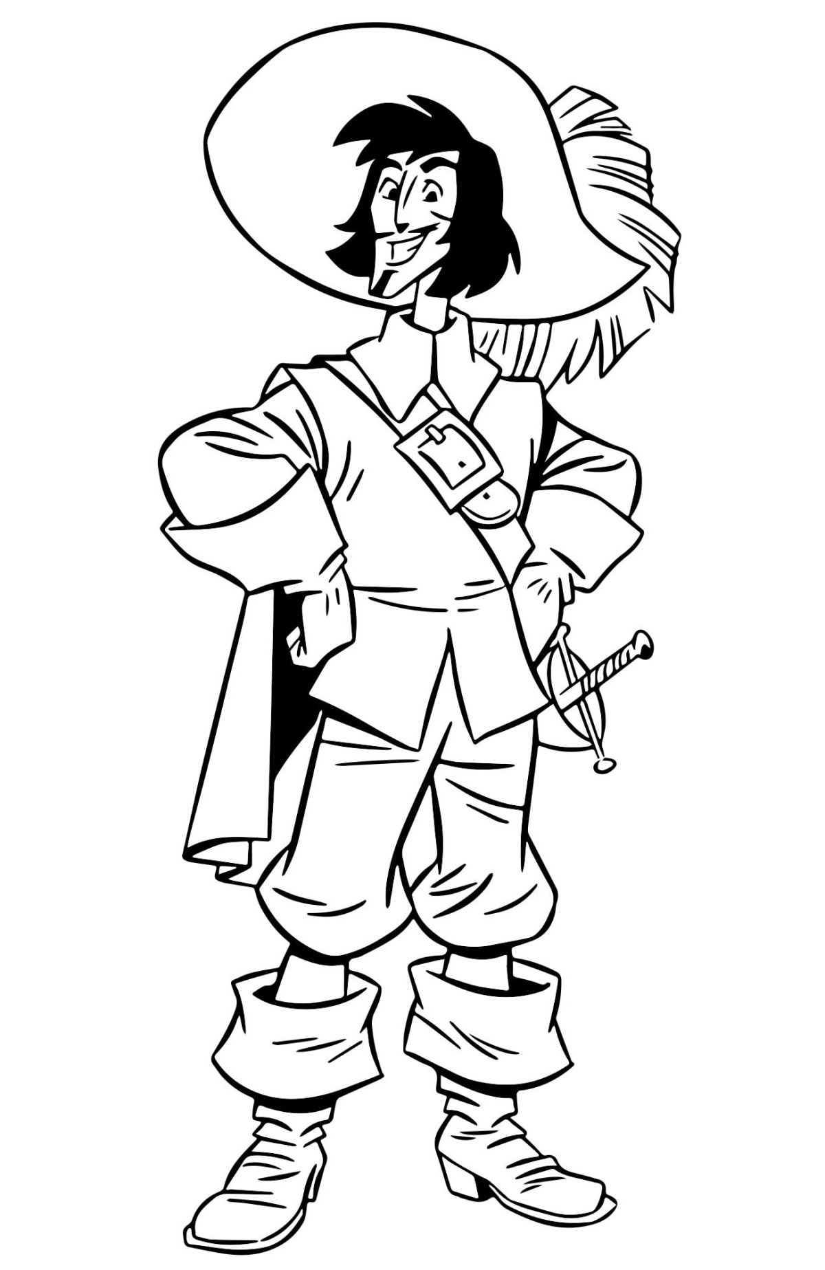 Раскраска Дартаньян три мушкетера