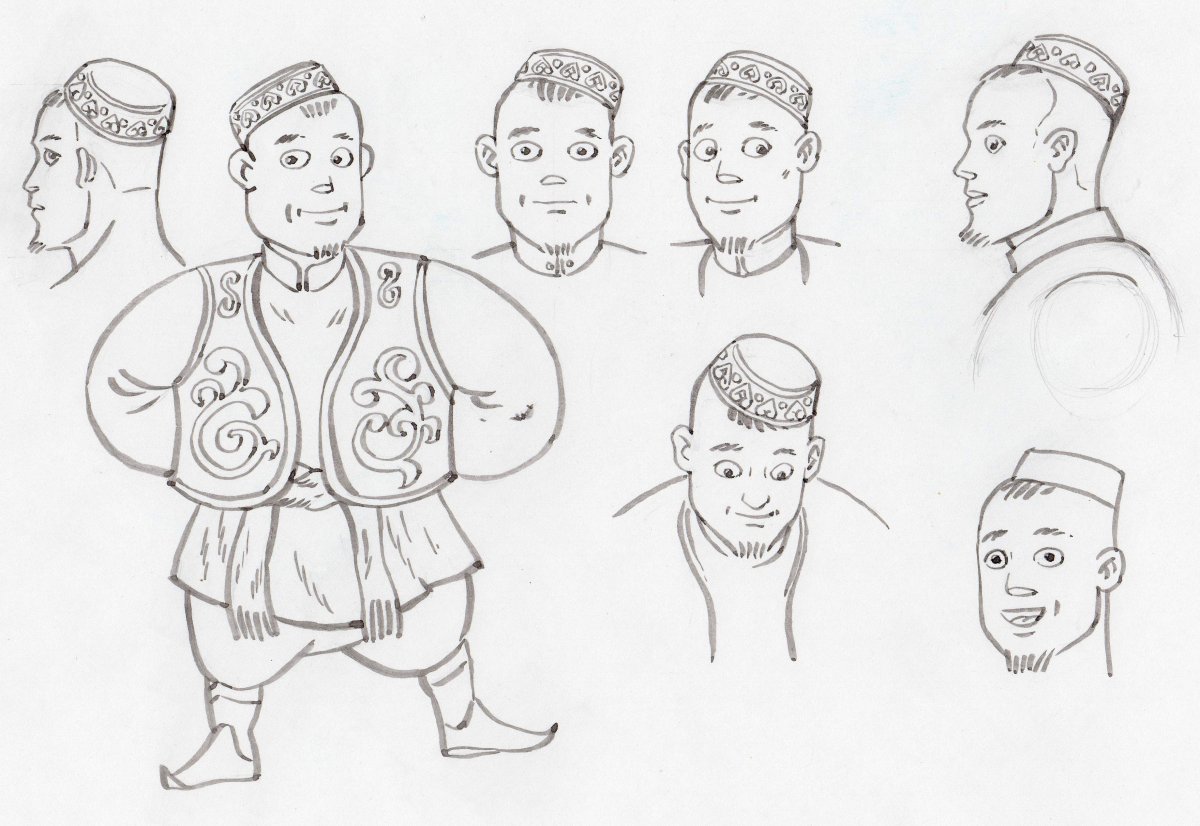 Раскраска тюбетейка Татарская для детей