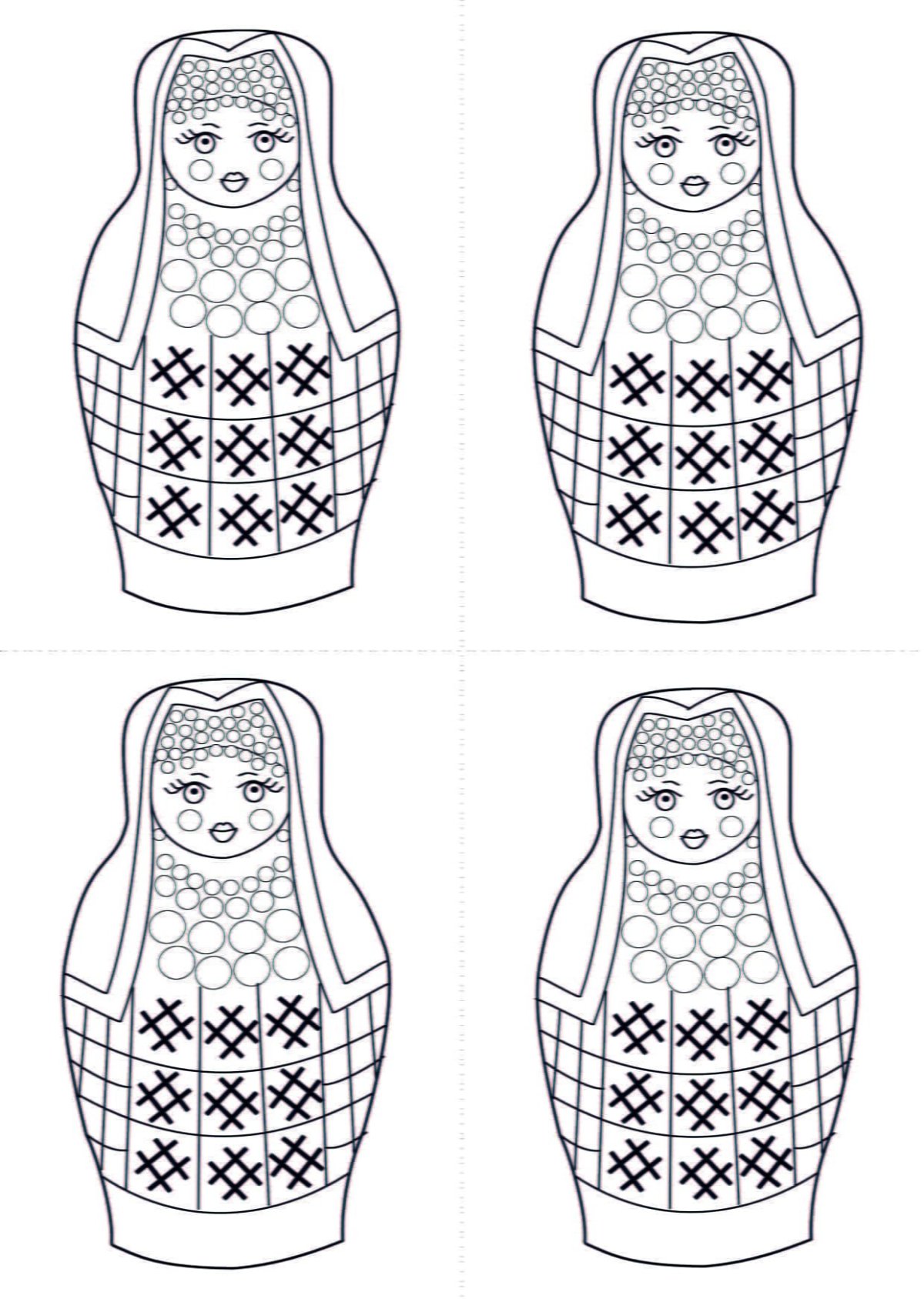 Раскраска Матрешка