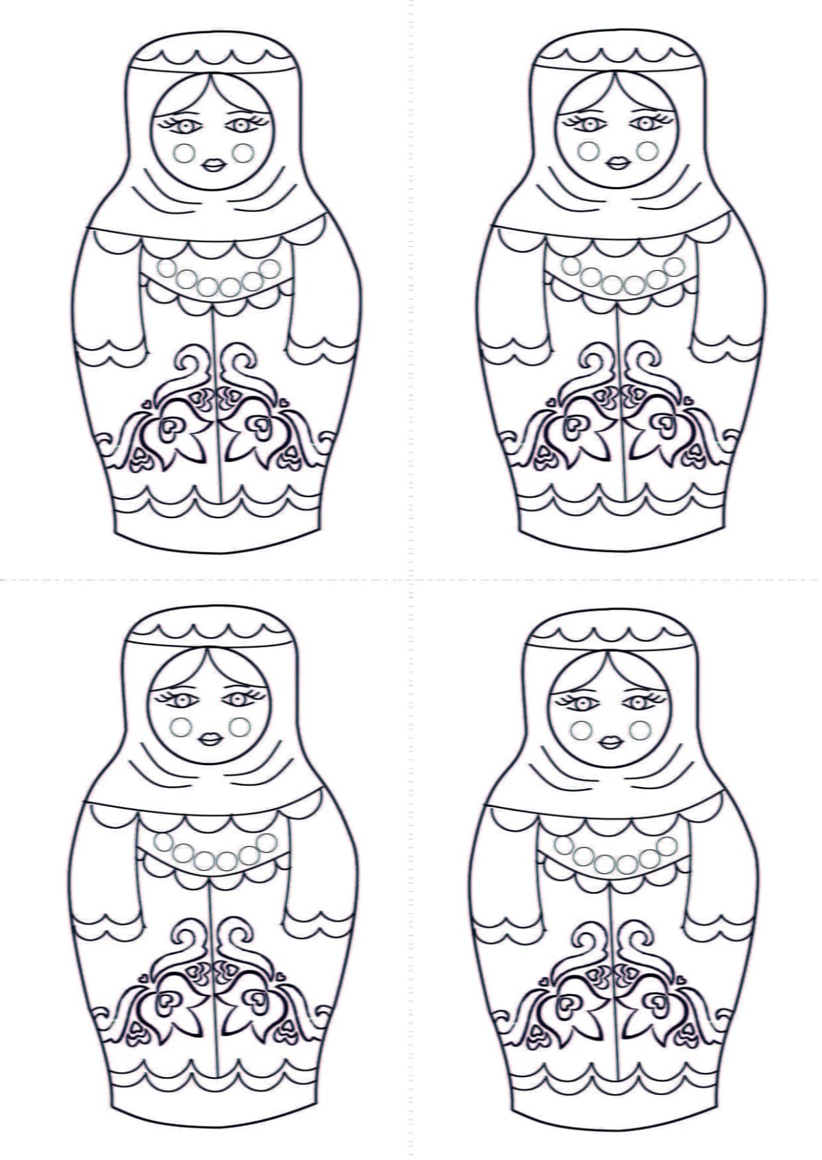 Загорская Матрешка раскраска