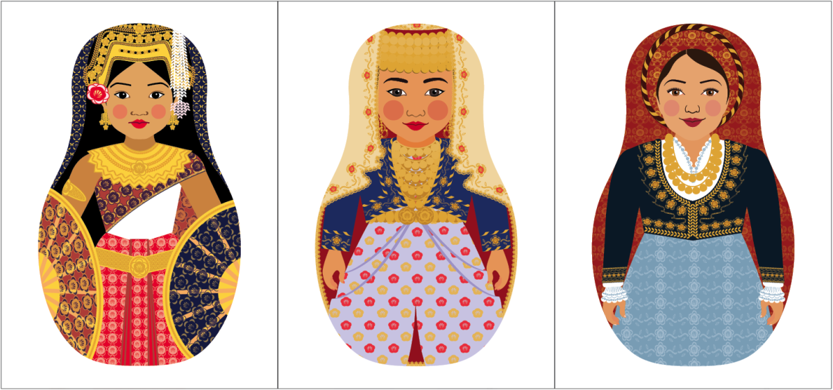 Какими цветами раскрасить матрешку