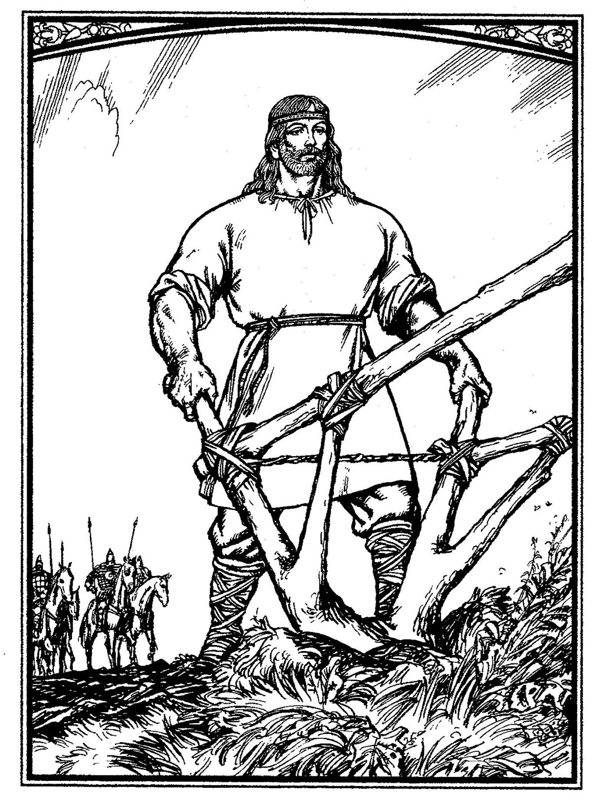 Иллюстрация к былине Вольга и Микула