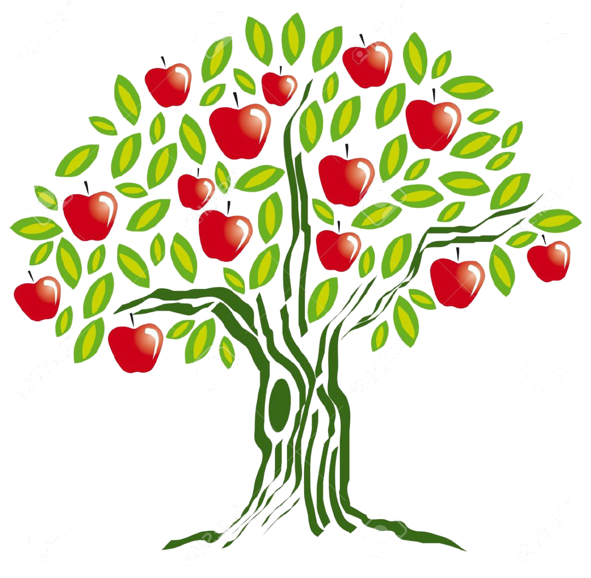 Нарисованное дерево яблоня