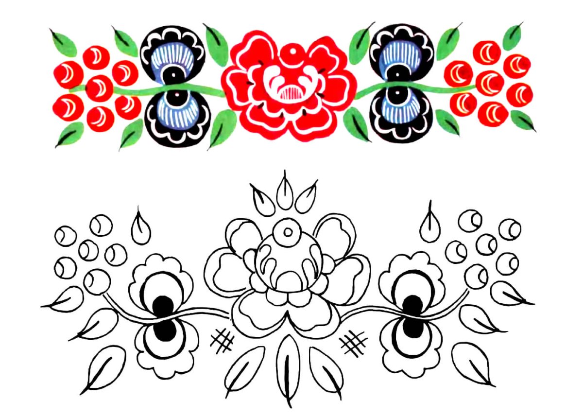 Петриковская роспись раскраска